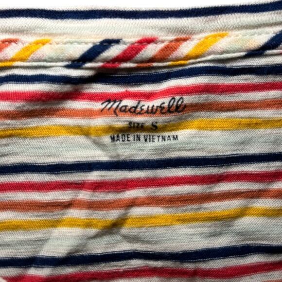 Madewell Colorful Striped Tshirt Size Small - Picture 2 of 3